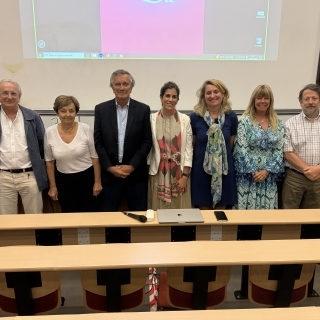 Les conferenciers de l'après-midi avec M. Folliguet et P. Bouchard